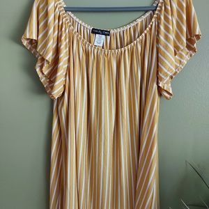 NWT Yellow Stipped Blouse